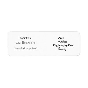 Etiqueta de dirección de Veritas vos liberabit
