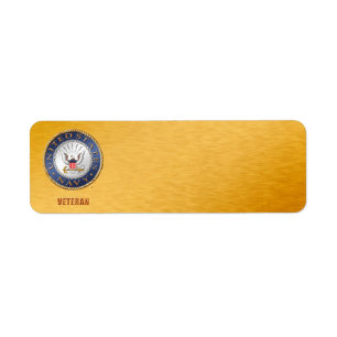 Etiqueta de dirección de veterano de la Marina de 