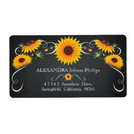 Etiqueta de dirección de vintage de cartón floral