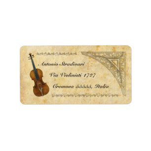 Etiqueta de dirección de violín