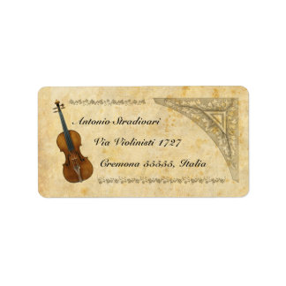 Etiqueta de dirección de violín