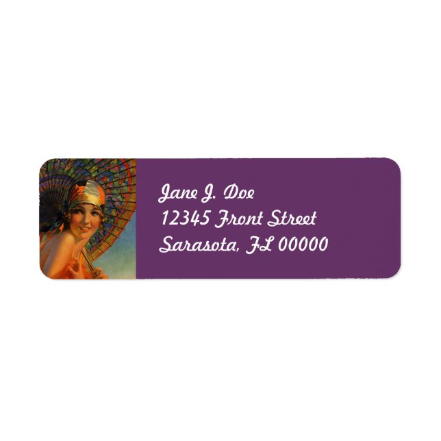 Etiqueta de dirección de Vntg Flapper Fashion Cloc (Frente)