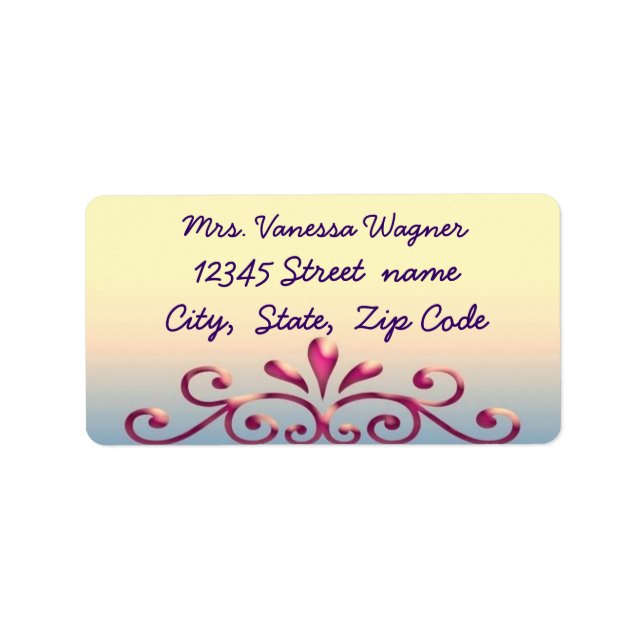 Etiqueta de dirección decorativa2 (Frente)