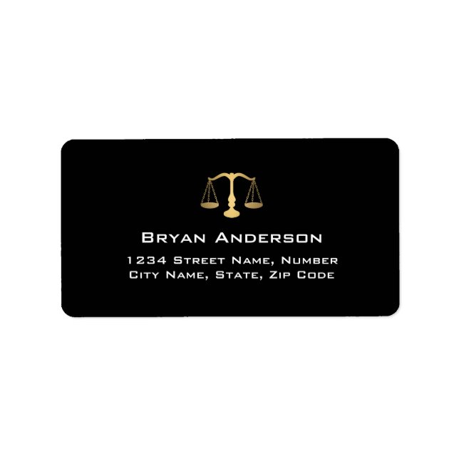 Etiqueta de dirección del abogado (Frente)