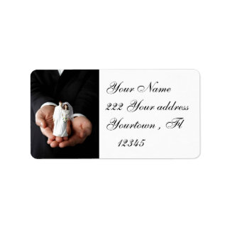 Etiqueta de dirección del boda