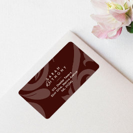 Etiqueta de dirección del Boda clásico de Mahogany