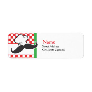 Etiqueta de dirección del chef Mustache