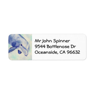 Etiqueta de dirección del delfín de Bottlenose
