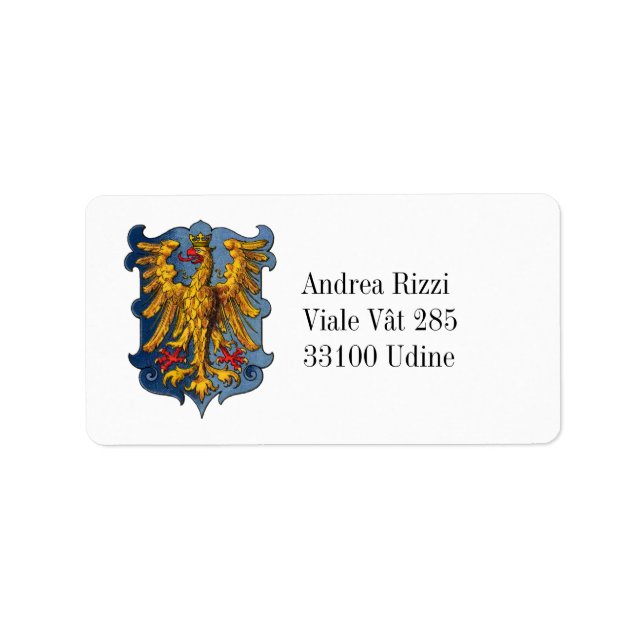 Etiqueta de dirección del escudo de armas de Friul (Frente)