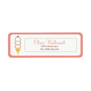 Etiqueta de dirección del helado