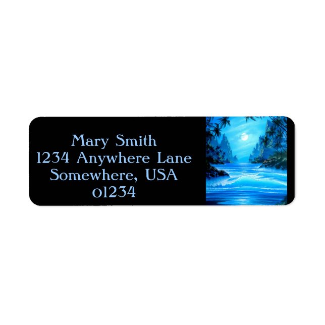 Etiqueta de dirección del paraíso tropical 2 (Frente)