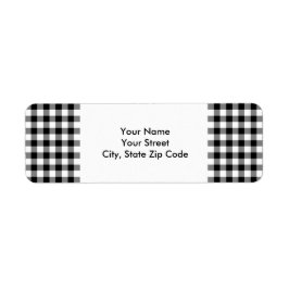Etiqueta de dirección del patrón de Gingham en bla