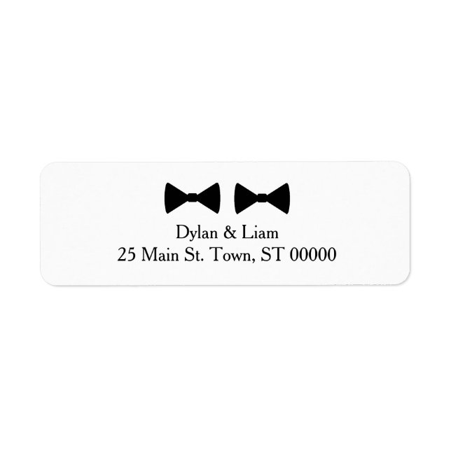 Etiqueta de dirección "Doble Bow Ties" (Frente)