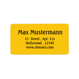 etiqueta de dirección dorada