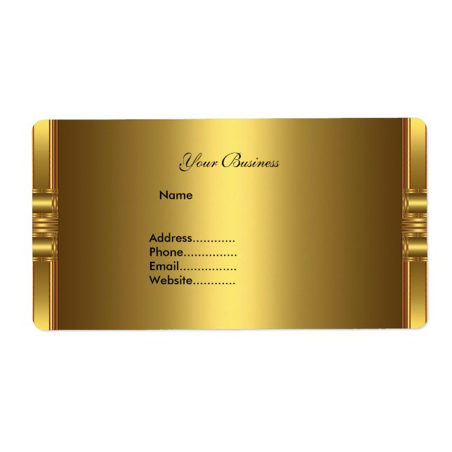 Etiqueta de dirección dorada sobre dorado (Frente)