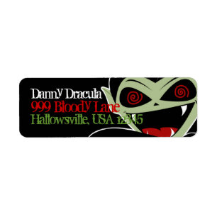 Etiqueta de dirección Drácula vampiro negro divers