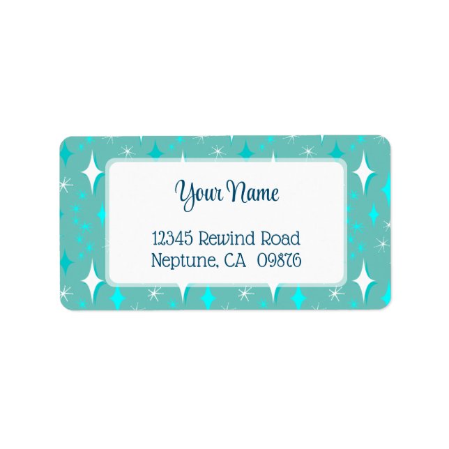 Etiqueta de dirección editable de estrellas Verde  (Frente)