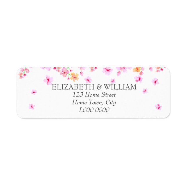 Etiqueta de dirección Elegant Blossom (Frente)
