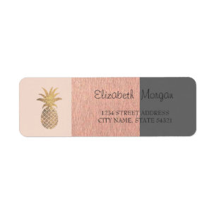 Etiqueta de dirección elegante con piña brillante