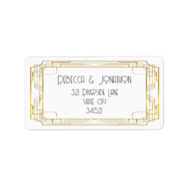 Etiqueta de dirección elegante de estilo Art Déco