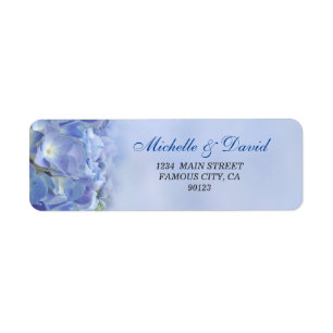 Etiqueta de dirección elegante de Hydrangea Blue F