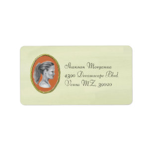 Etiqueta de dirección elegante de la broche del