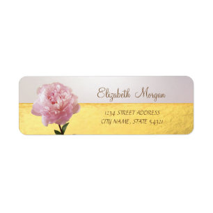 Etiqueta de dirección elegante femenina, oro, clav