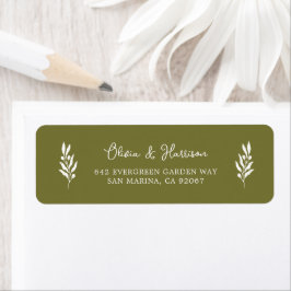 Etiqueta de dirección elegante verde oliva toscana