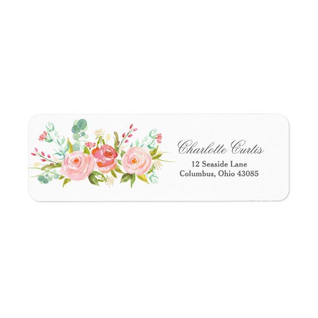 Etiqueta de dirección floral (Frente)