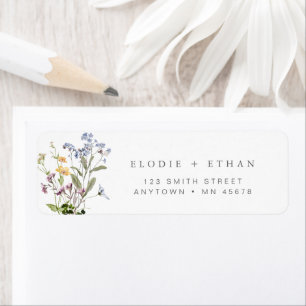 Etiqueta de dirección floral Boho Whimsical Flor s