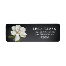 Etiqueta de dirección floral de flor de magnolia g