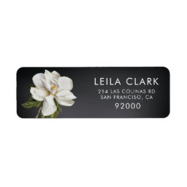 Etiqueta de dirección floral de flor de magnolia g