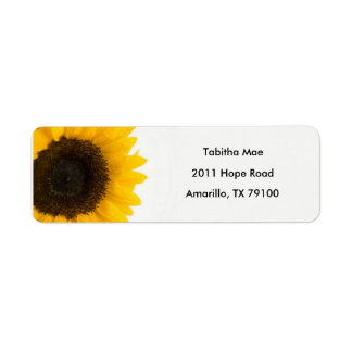 Etiqueta de dirección floral de girasol