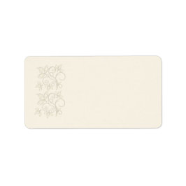 Etiqueta de dirección floral de marfil