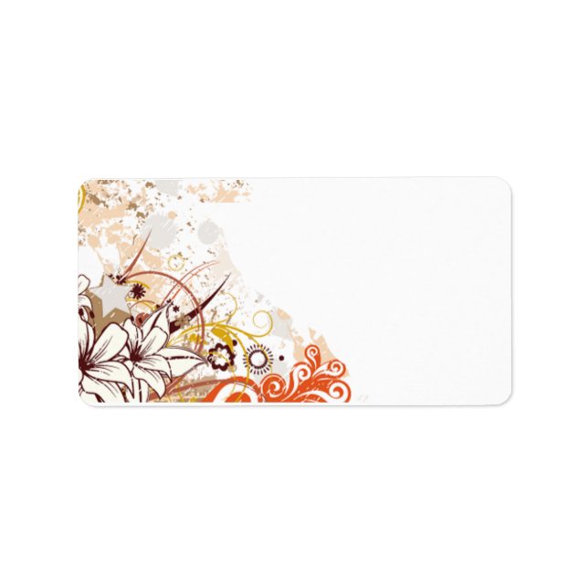 Etiqueta de dirección floral personalizada (Frente)