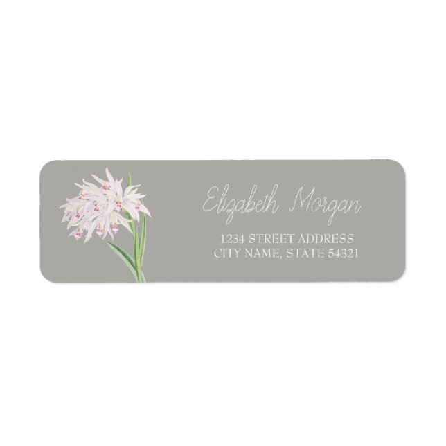 Etiqueta de dirección floral romántica chic (Frente)