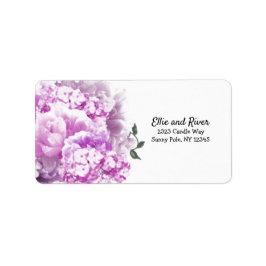 Etiqueta de dirección floral rosa monocromática