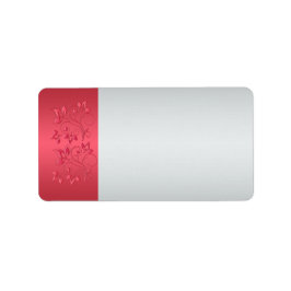 Etiqueta de dirección floral rosa y gris coral en 