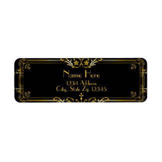 Etiqueta de dirección Gatsby Black and Gold