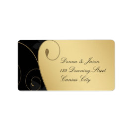 Etiqueta de dirección Gold-Black de lujo