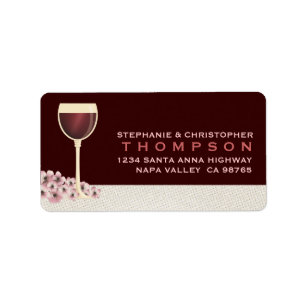 Etiqueta de dirección grande elegante del vino