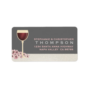 Etiqueta de dirección grande elegante del vino