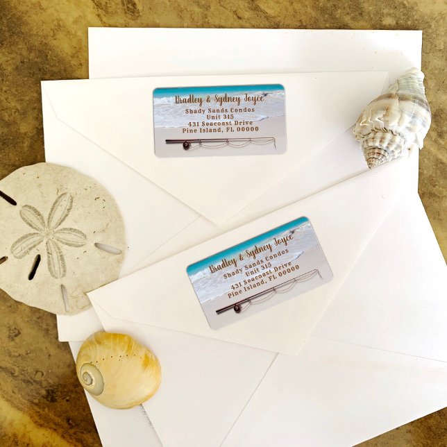 Etiqueta de dirección grande tema de pesca costa d (Subido por el creador)