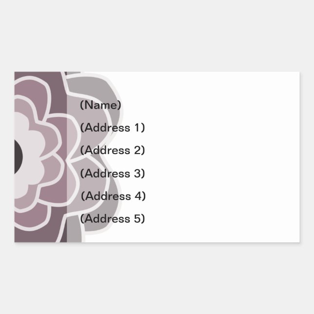 Etiqueta de dirección gris de Peony (Anverso)