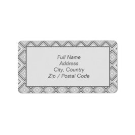 Etiqueta de dirección gris grande con patrones