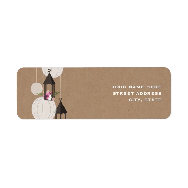 Etiqueta de dirección inspirada en cartuchos flora (Frente)