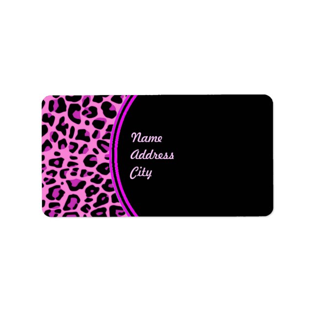 Etiqueta de dirección Leopardo Rosa (Frente)
