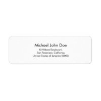 Etiqueta de dirección Minimalista blanca simple