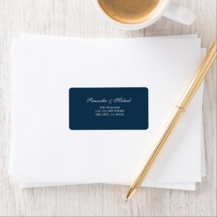 Etiqueta de dirección minimalista de color azul ma