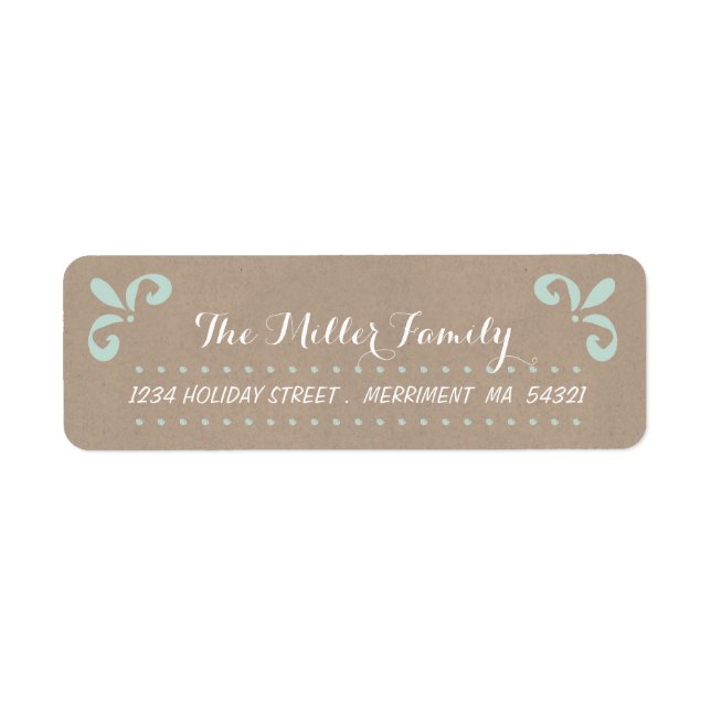 Etiqueta de dirección moderna de Swirl Brush (Frente)